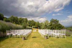 Spao Borgo San Pietro, exclusive location Alta Tuscia: a view of the garden set up for the civil wedding ceremony
